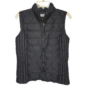Heat Keep Down Puffer Vest Women's M   Blue Packable Quilted Full Zip Preppy Ski